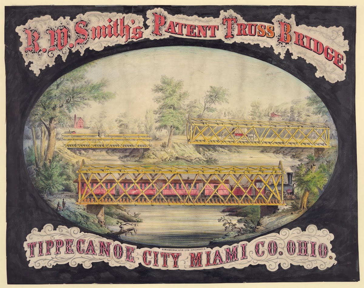 RW Smiths patent truss bridge Tippecanoe City Miami Co Ohio 1868