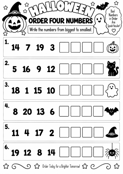 Halloween Order Four Numbers