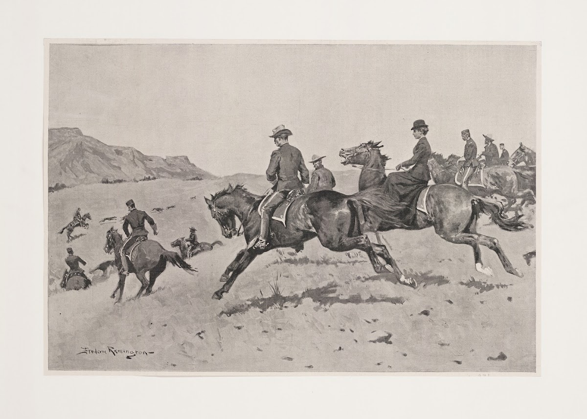 Winter pastimes at an armys post in the southwesta run with the hounds 1897