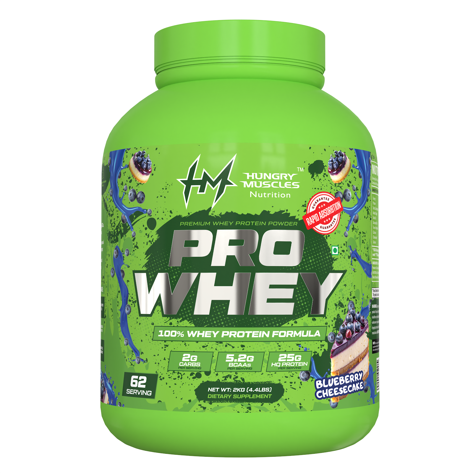 Hungry Muscles Pro Whey — Blueberry Cheese Cake, 1 KG