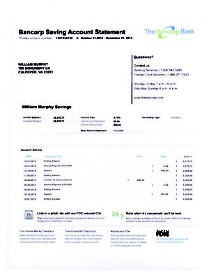 the bancorp bank statement