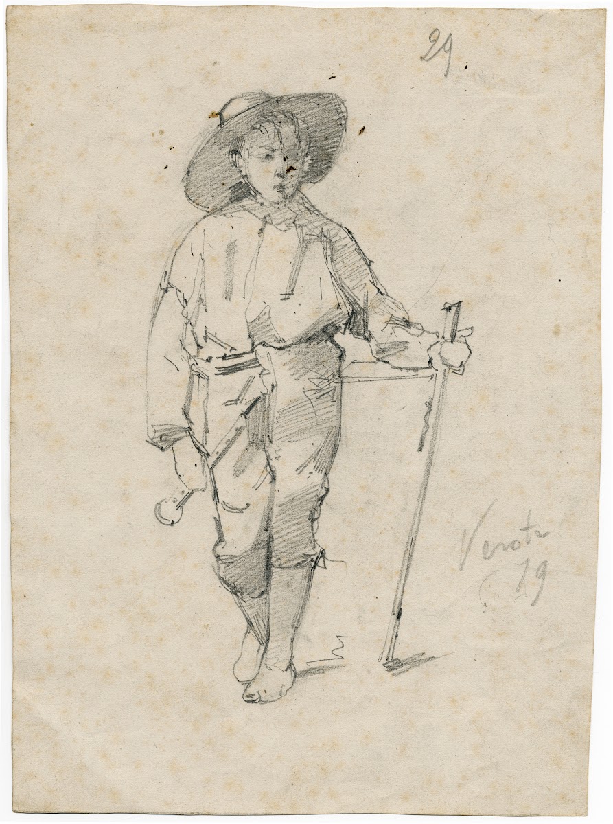 Boy with oboe and stick