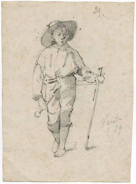 Boy with oboe and stick