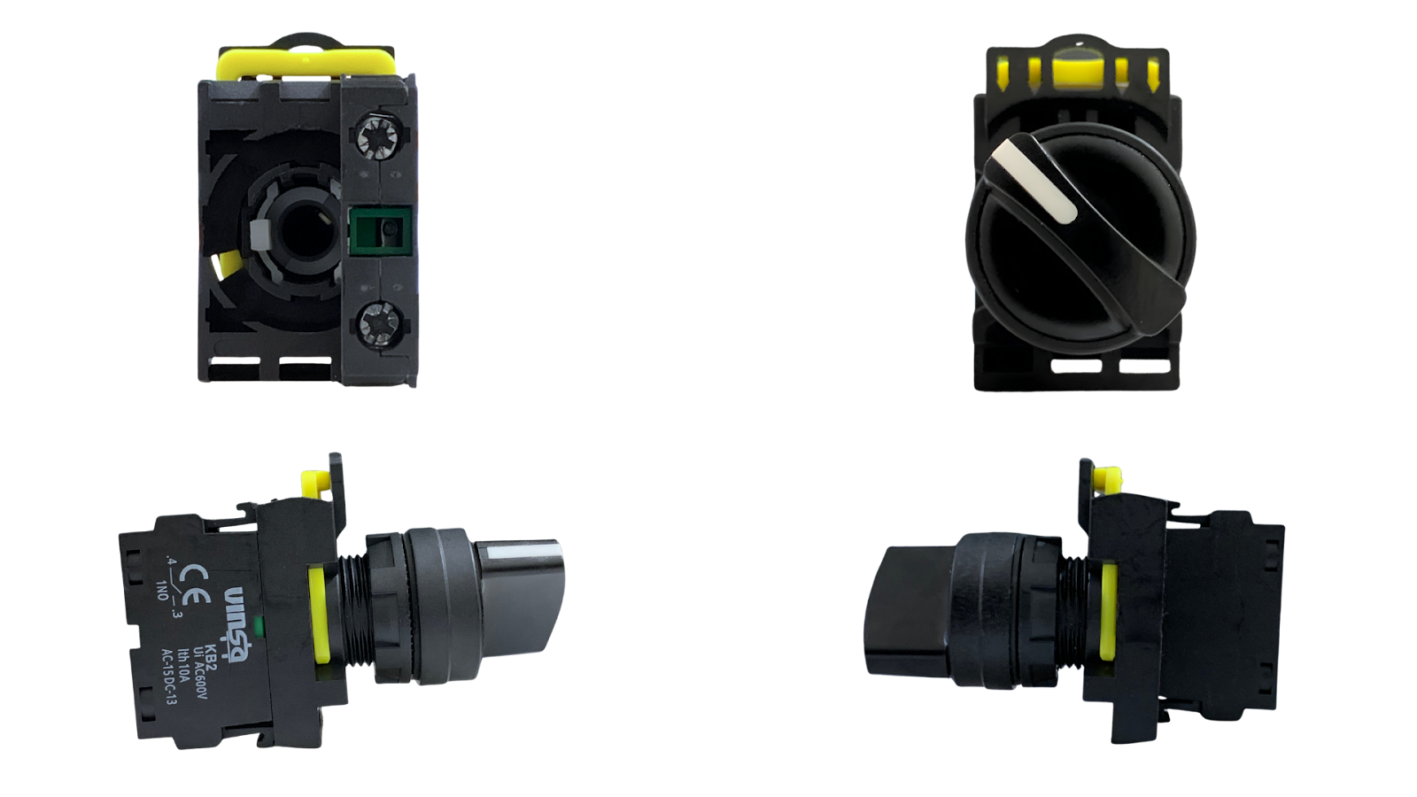 Selector Switches 2 Position Spring Return Black 1N/O
