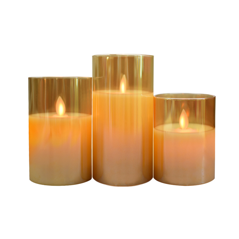 LED Real Wax Candle with Glass Case and Remote Control