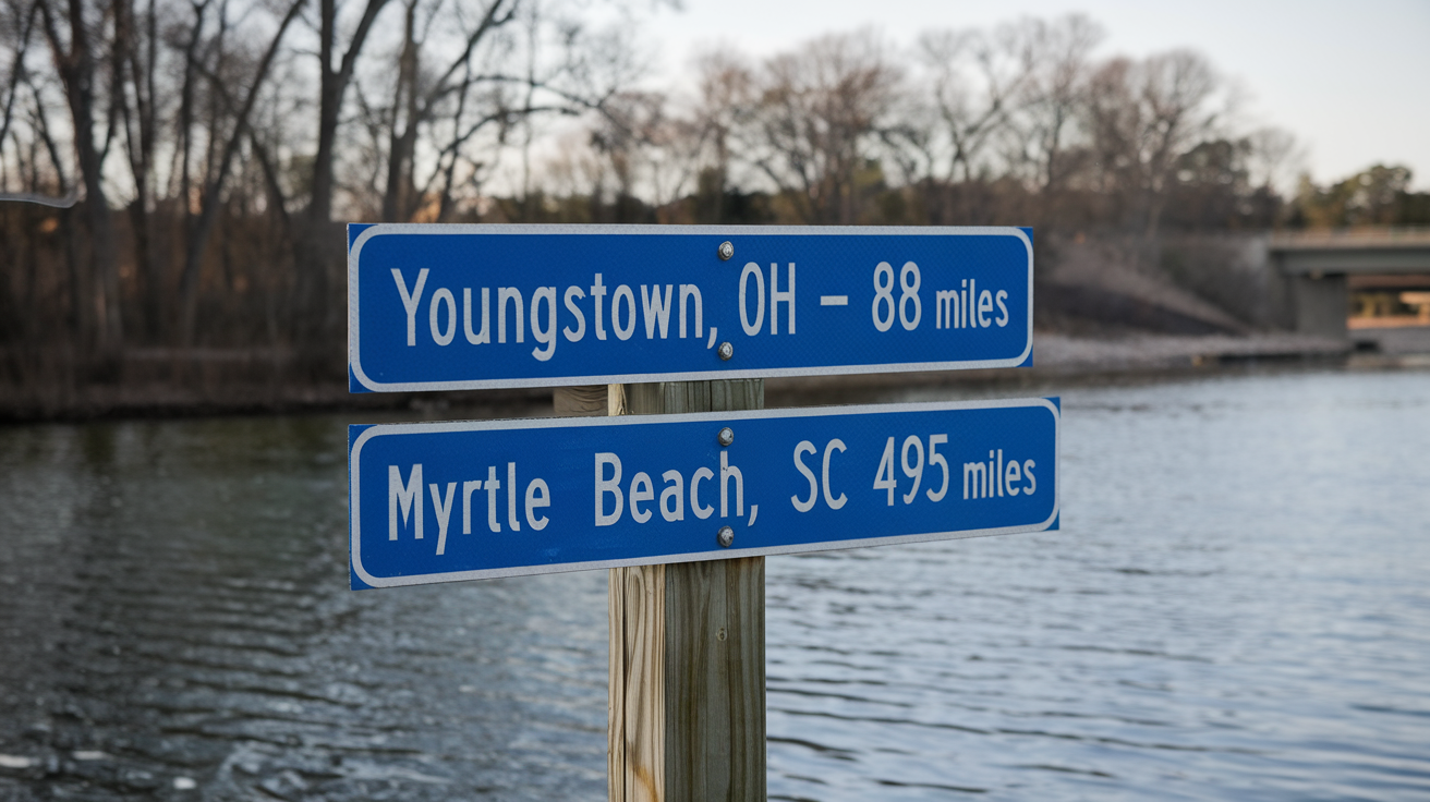 Distance and Travel Tips: Myrtle Beach from Youngstown, Ohio