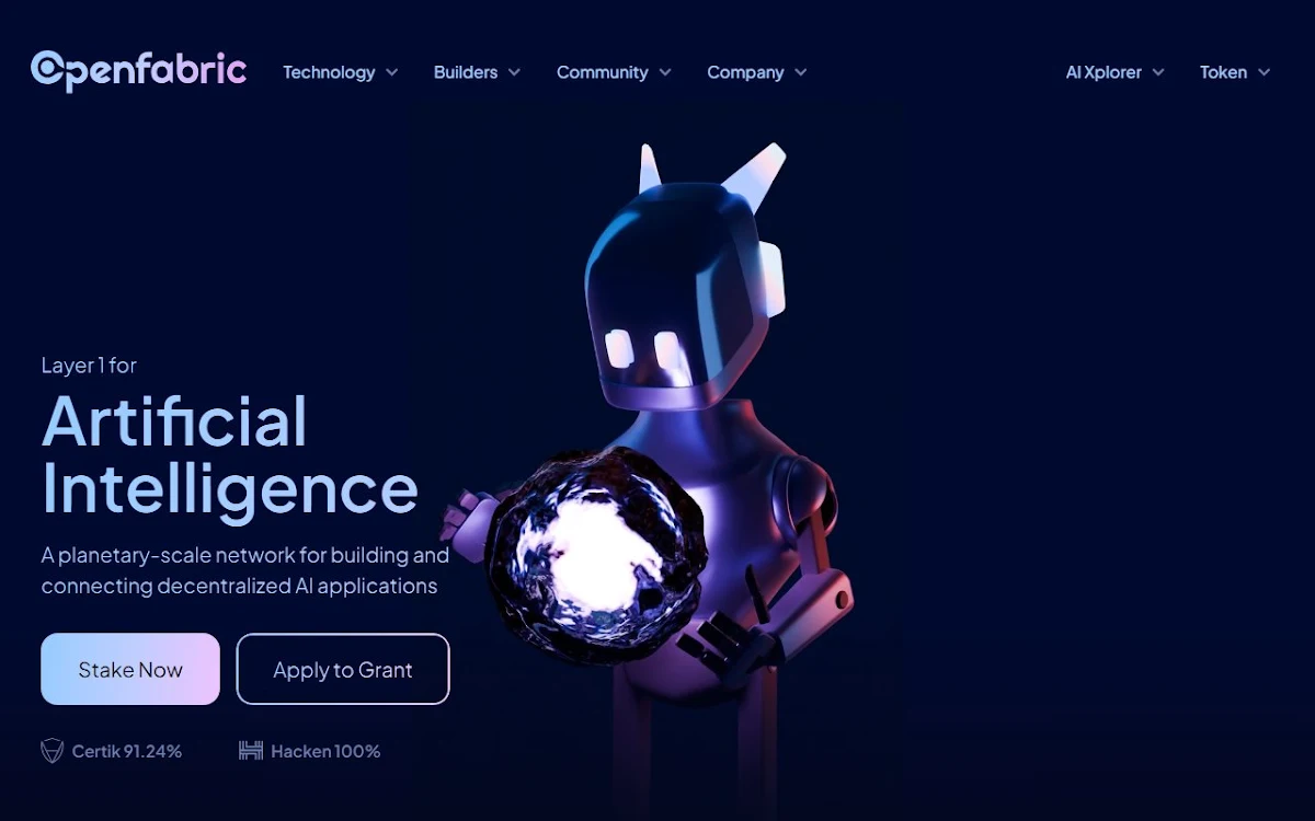Captura de Openfabric AI