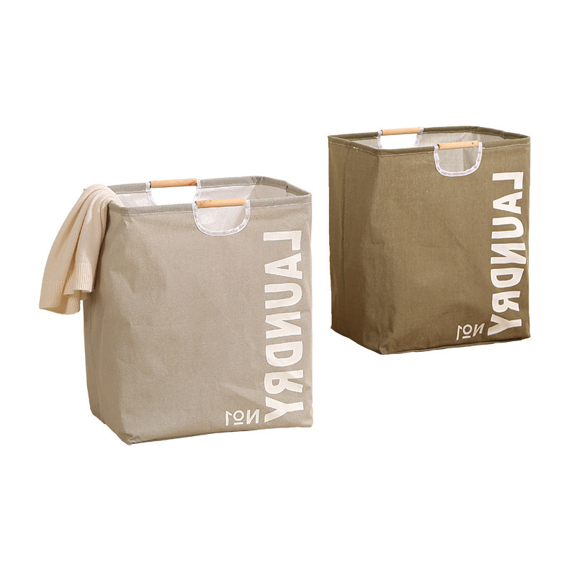 Cotton and linen laundry basket, foldable