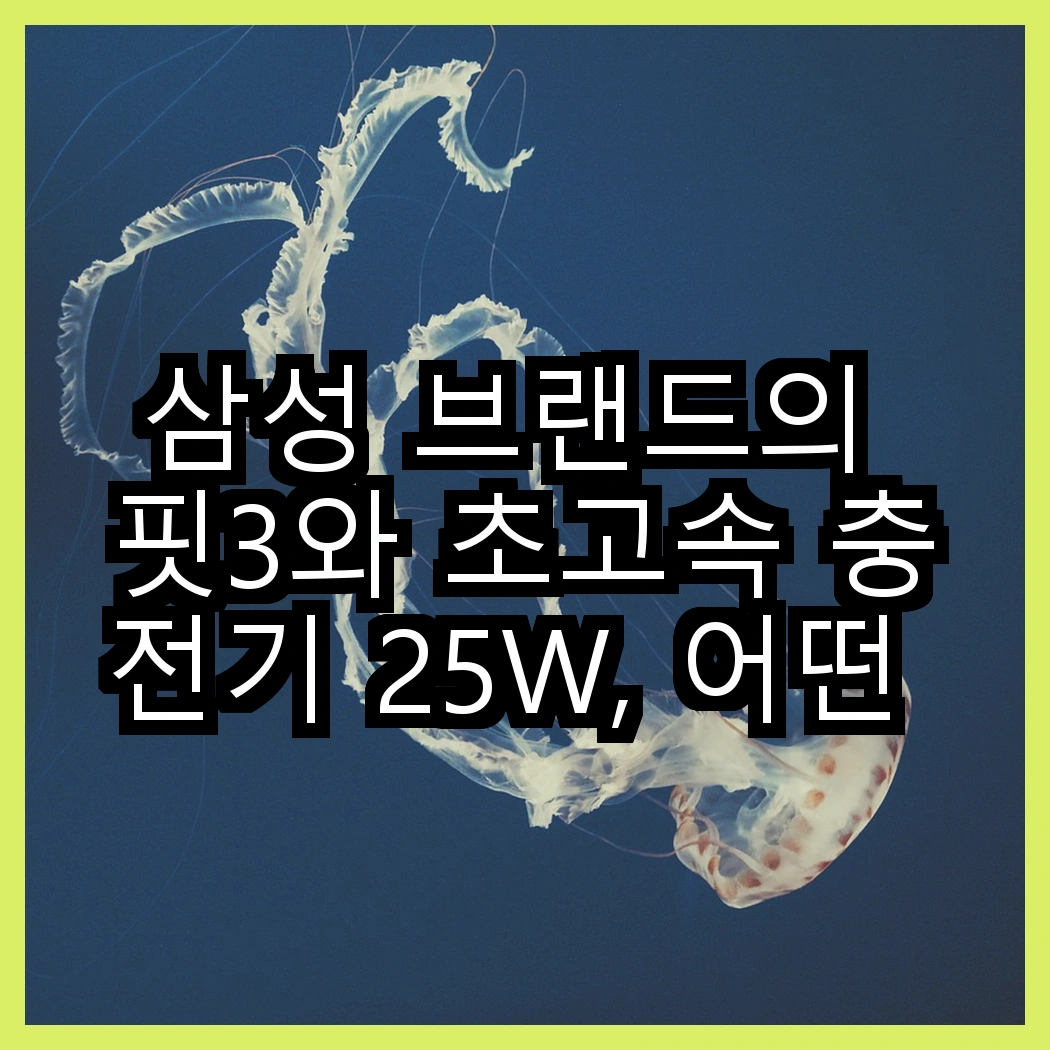 삼성 브랜드의 핏3와 초고속 충전기 25W, 어떤 조합이 더 실용적일까? 썸네일