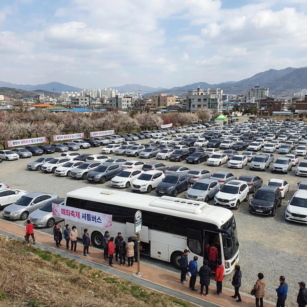 주차 전쟁 종결! 광양 매화 축제 주차 명당 3곳과 무료 셔틀버스 정보!