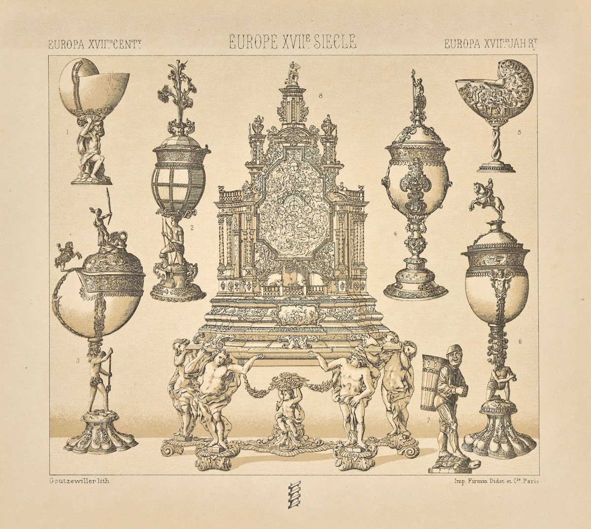 Orfevrerie Allemande  objets decoratifs et usuels 1876 1888