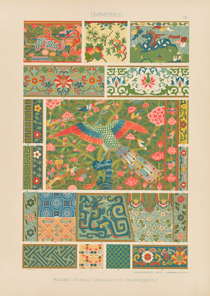 Chinesisch  Malerei Weberei Stickerei und Zellenschmelz 1887