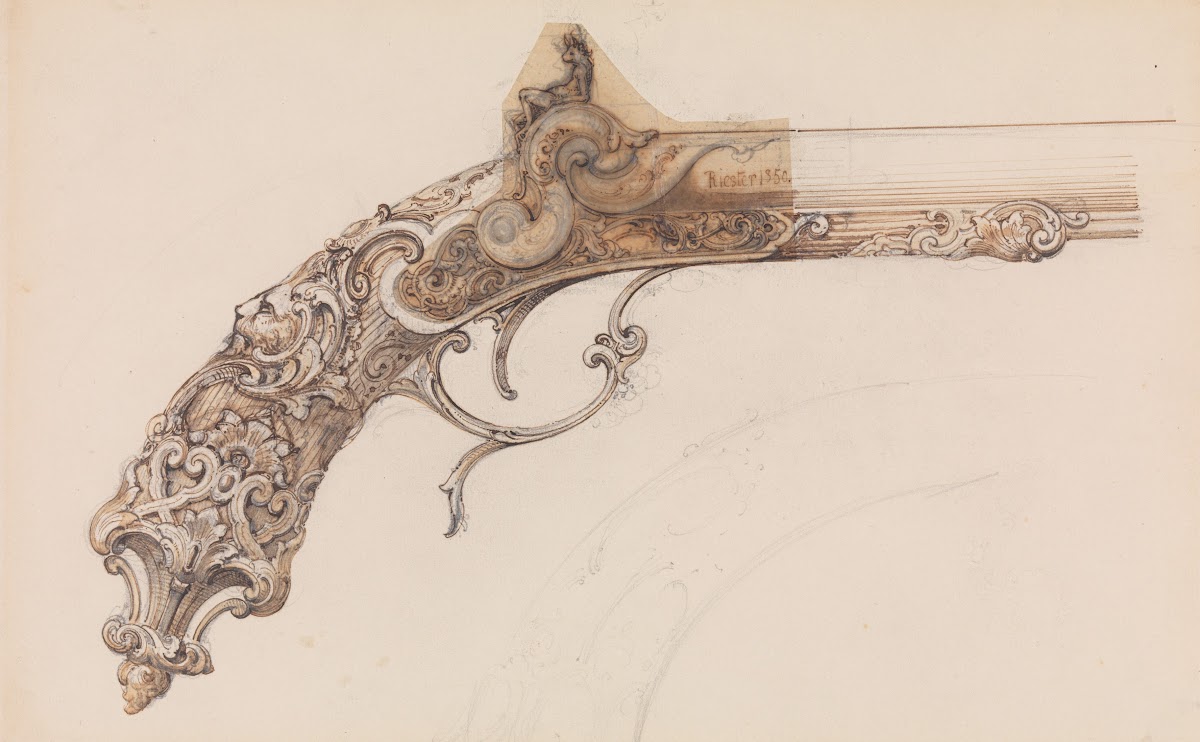 Design for a Percussion Pistol dated 1850