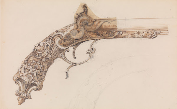 Design for a Percussion Pistol dated 1850