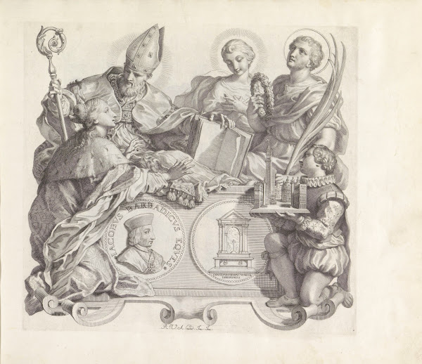 Portret Van Jacopo Barbarigo Met Een Knielende Vrouw Als Personificatie Van Vene