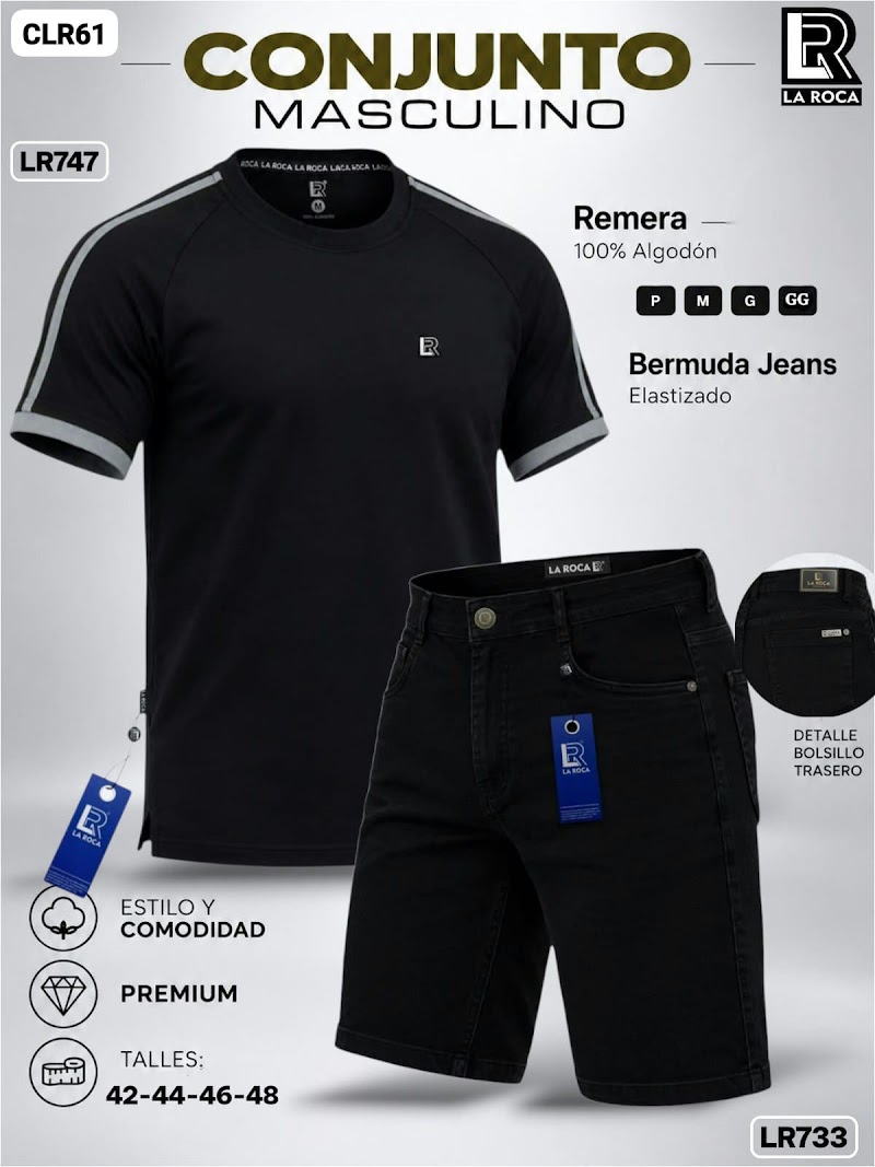 Conjunto remera y bermuda jeans