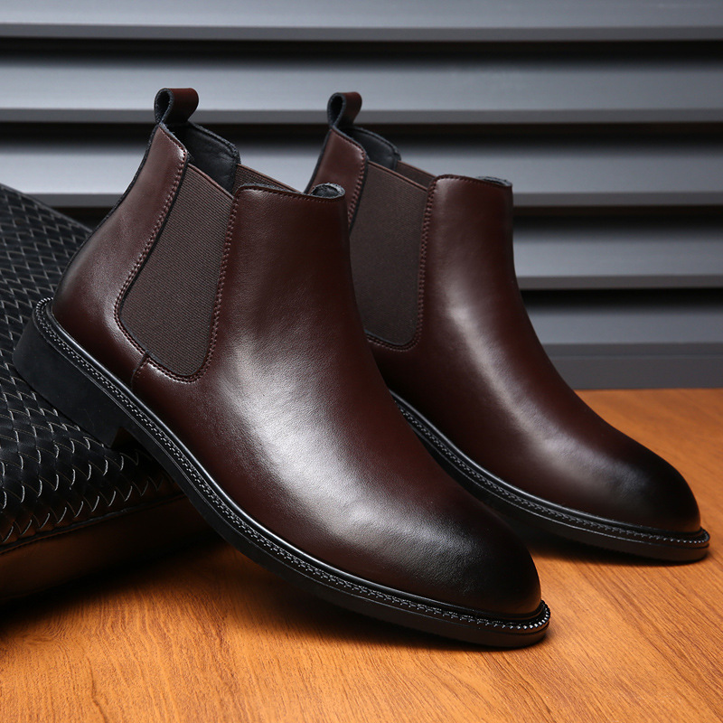 Herren-Chelsea-Boots im britischen Stil, gefüttert