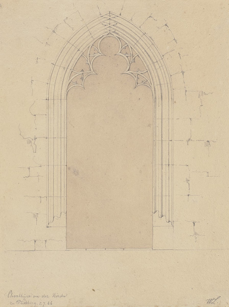 Chorportal der Stadtkirche Unserer Lieben Frau in Friedberg 1846