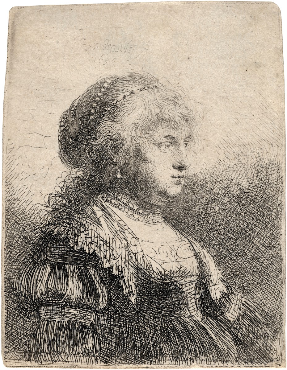 Saskia with Pearls in her Hair 1634