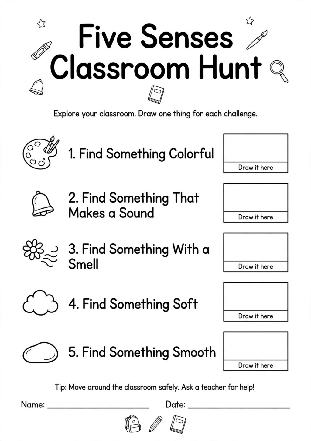 Five Senses Classroom Hunt