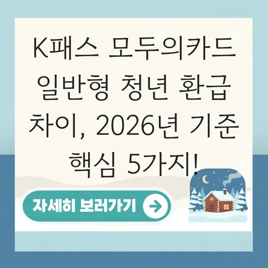 K패스 모두의카드 일반형 청년 환급 차이