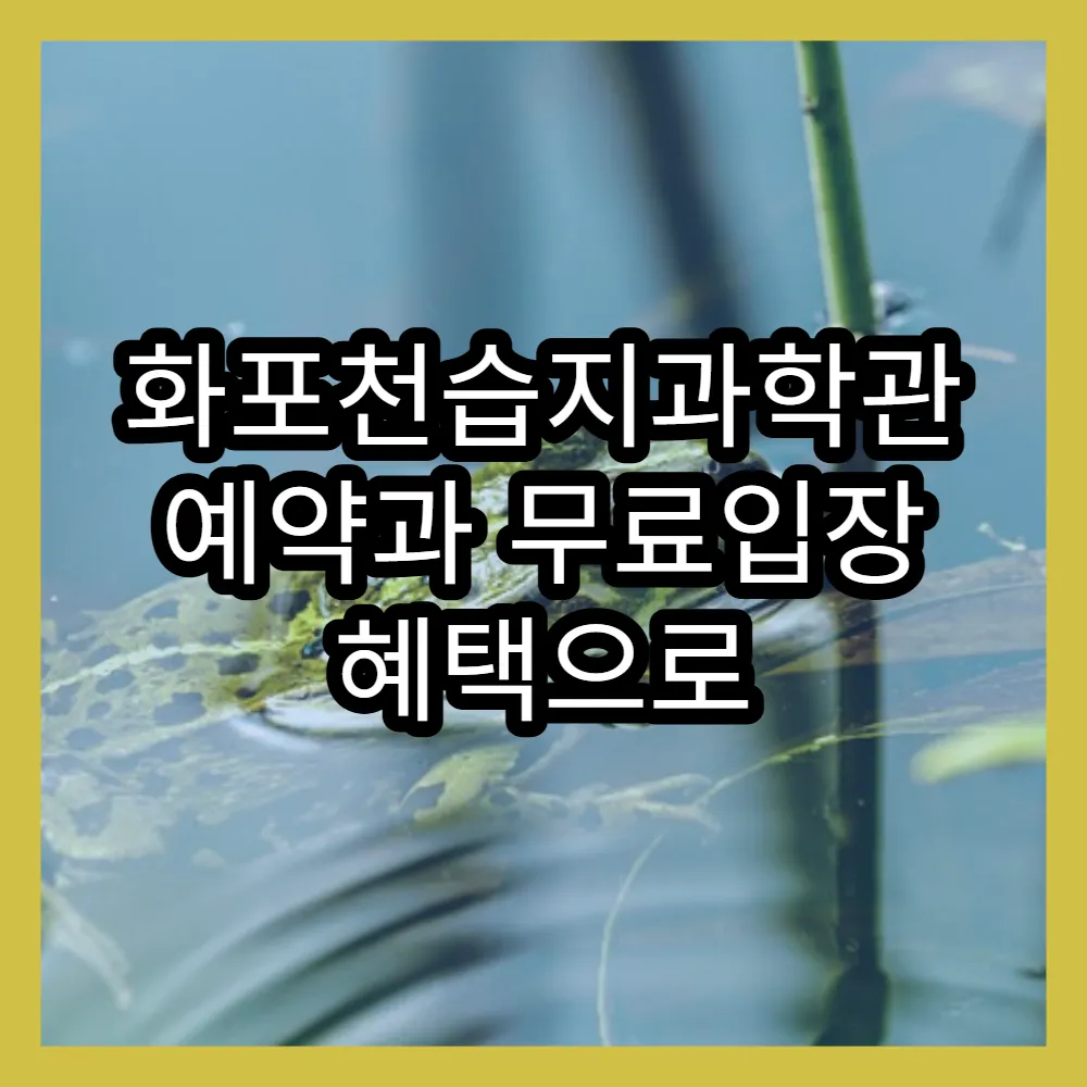 화포천습지과학관 예약과 무료입장 혜택으로 편리한 방문 팁