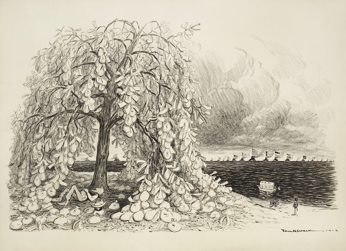 The plum tree Who gets here first 1916