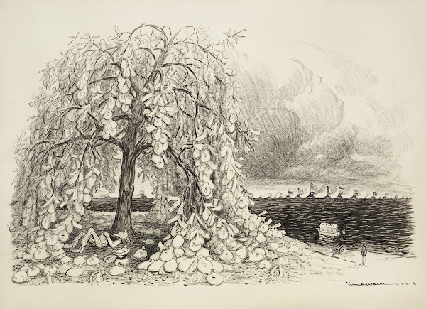 The plum tree Who gets here first 1916