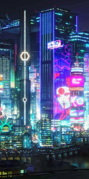 Cyberpunk, Futuristic City, Neon City, Night Cityscape 4K Wallpaper Background