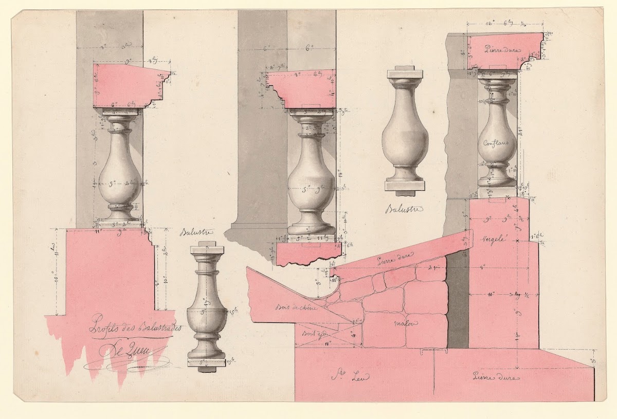 Profils des balustrades 1780