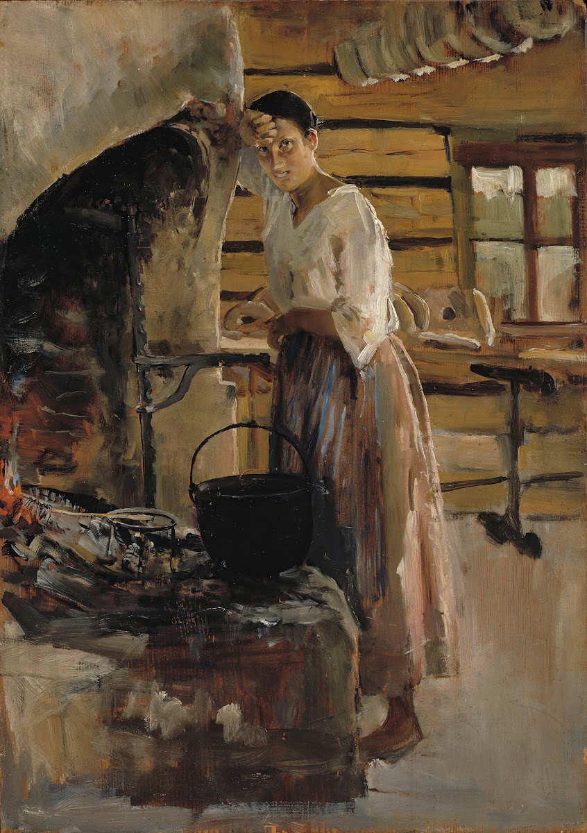 Woman Cooking Whitefish 1886