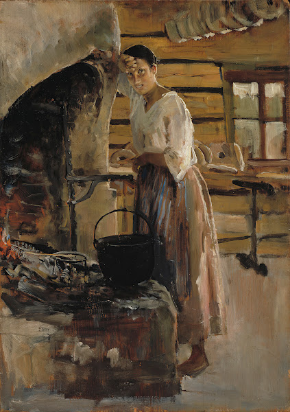 Woman Cooking Whitefish 1886