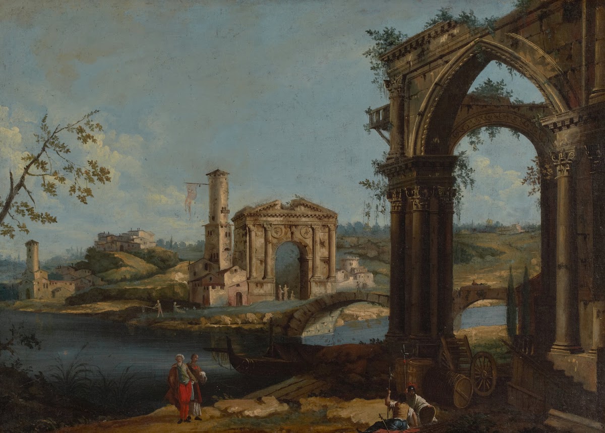 Italian Scene With Ruins 1700