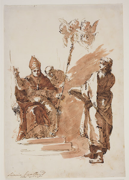 Ludvig den Hellige siddende med apostlen Johannes stående ved siden af Studie ti