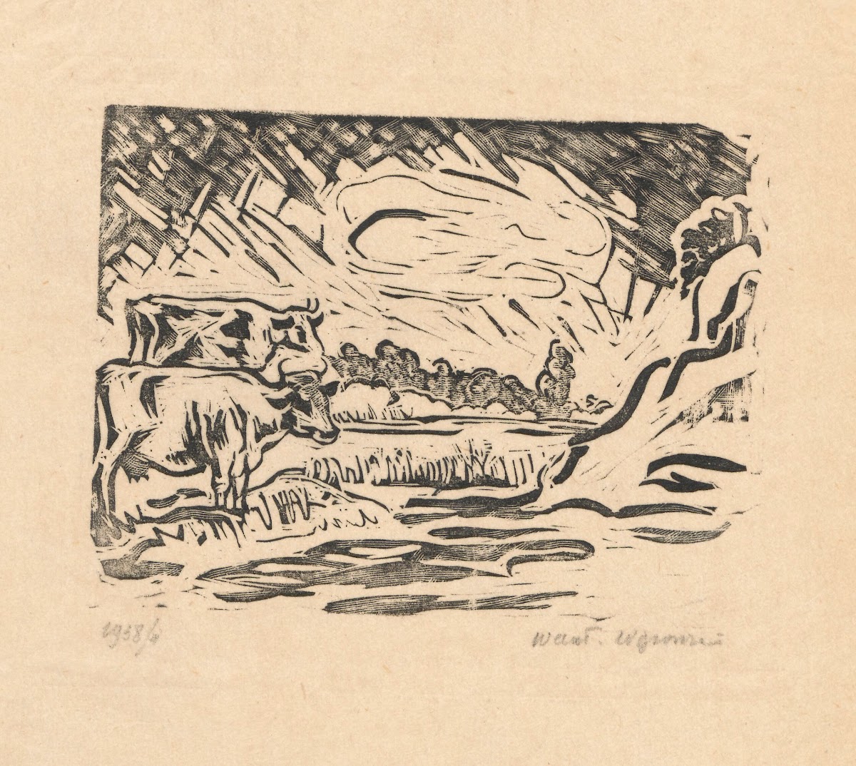 Pejzaż z krowami 1938