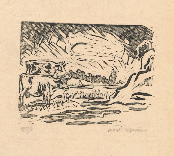 Pejzaż z krowami 1938