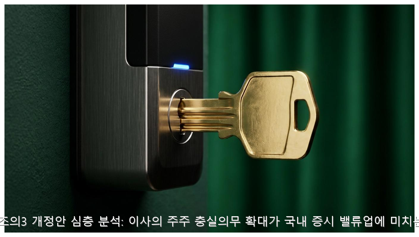 K-상법 제382조의3 개정안 심층 분석: 이사의 주주 충실의무 확대가 국내 증시 밸류업에 미치는 실질적 영향 핵심 안내 및 분석 인포그래픽 (5)
