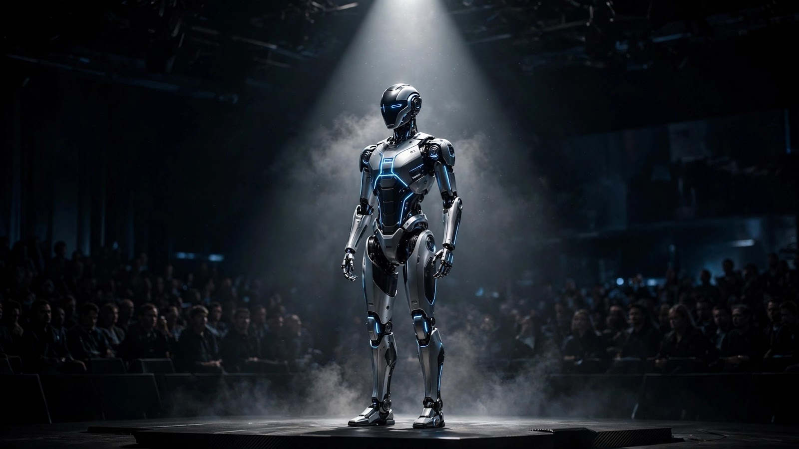 FF Nova humanoid robot revealed on stage at Faraday Future's product launch event