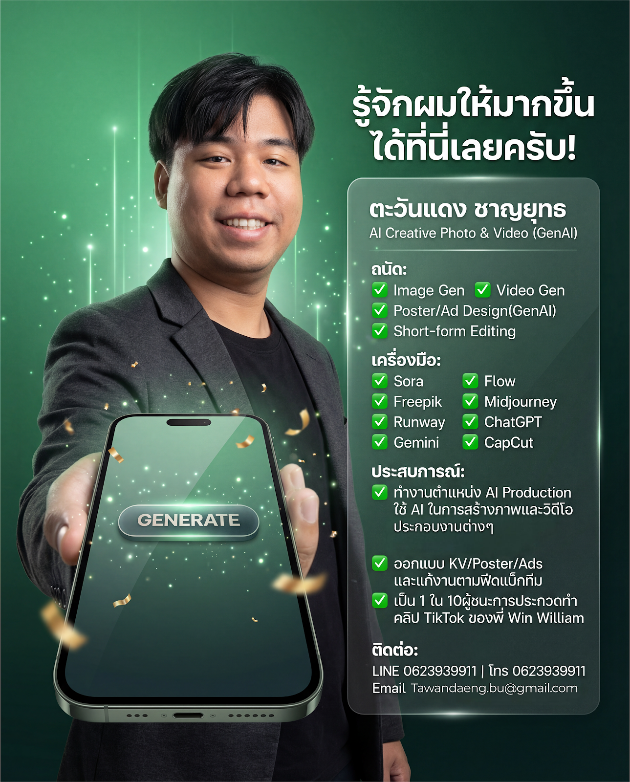 Portfolio ตะวันแดง ชาญยุทธ - AI Creative