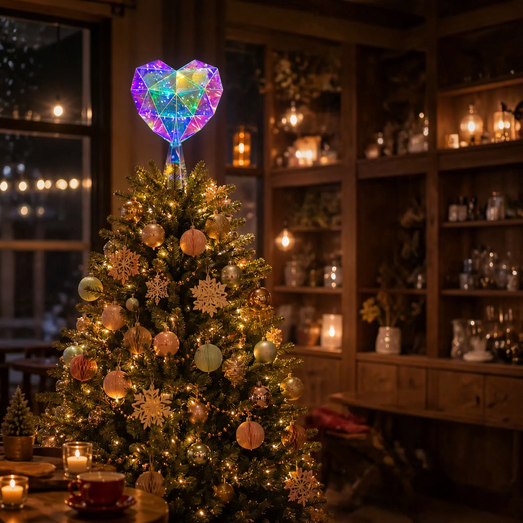 LED-Herz-Dekoration für Weihnachtsbaumspitze