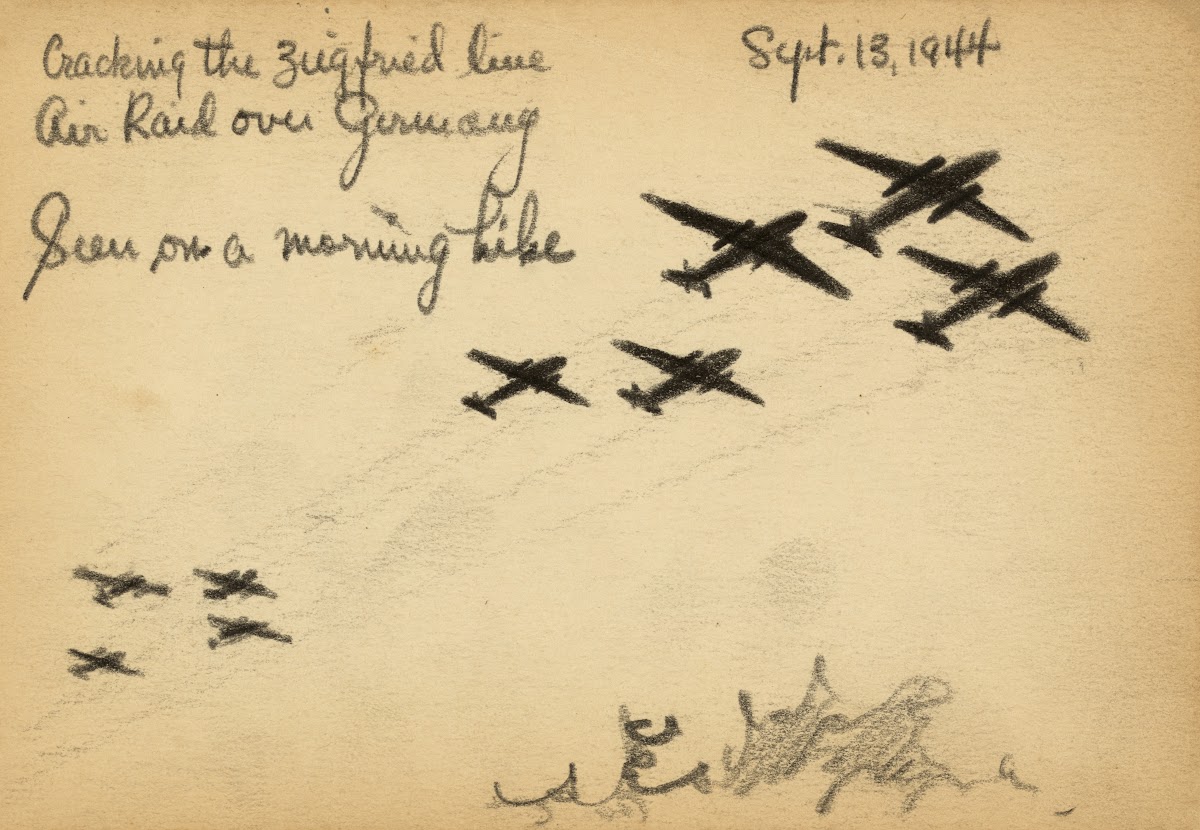 Cracking the Zeigfried line air raid over Germany Seen on a morning hike 1944