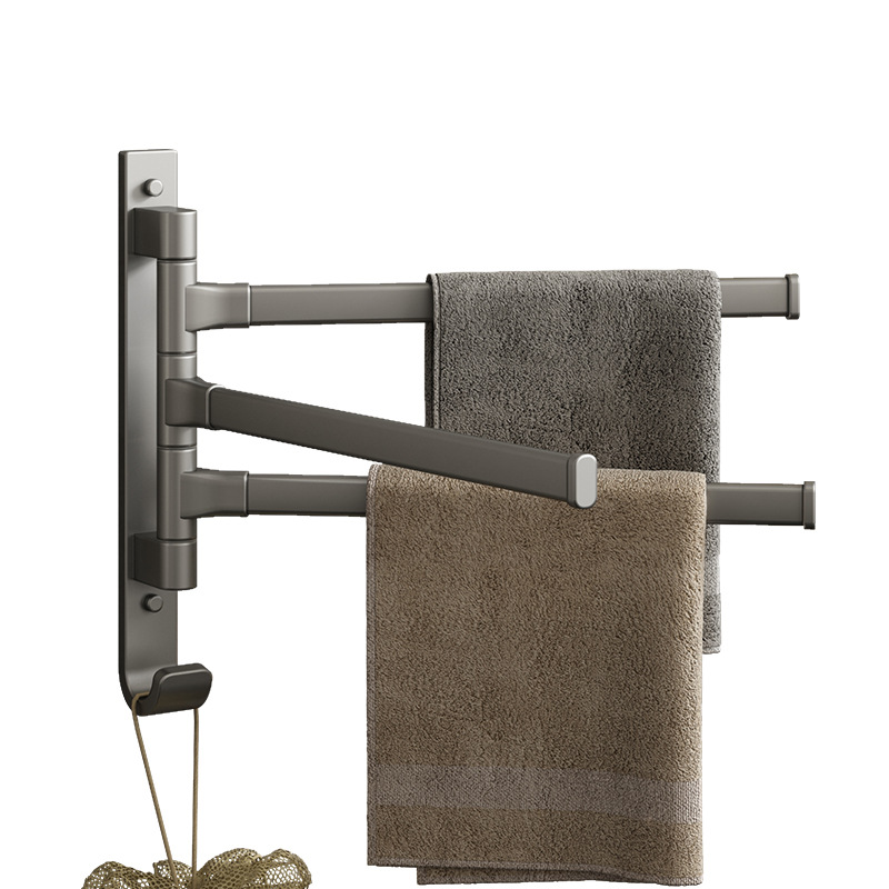 Rotating towel holder made of aluminum, no drilling