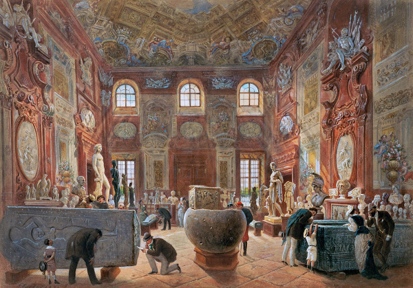Der große Marmorsaal des Unteren Belvederes mit den Skulpturen der Antikensammlu