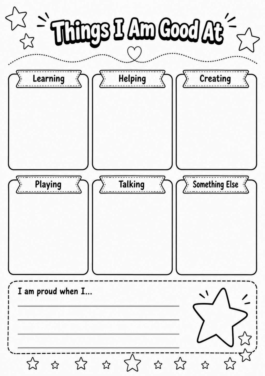 Things I Am Good At Strengths Worksheet