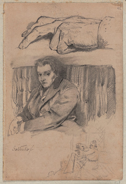 Portrait study of Soldenhof study of the left hand sketch of the figure