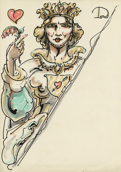 Ontwerp speelkaart Hartendame