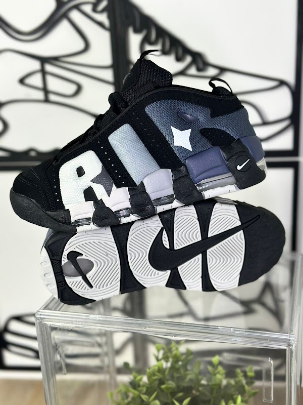 Nike Air More Uptempo Negro Blanco Azul