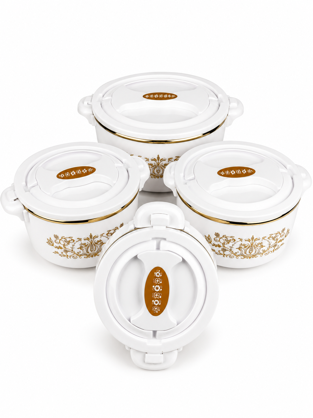 Recipiente Hermetico Multiusos Con Interior En Acero Inoxidble - Exterior Plastico X4Pcs 1000/2000/4000/6000 Ml — imagen 2