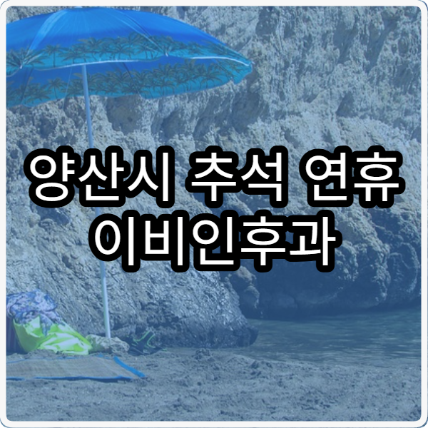 양산시 추석 연휴 이비인후과 진료 병원 예약과 응급실 안내