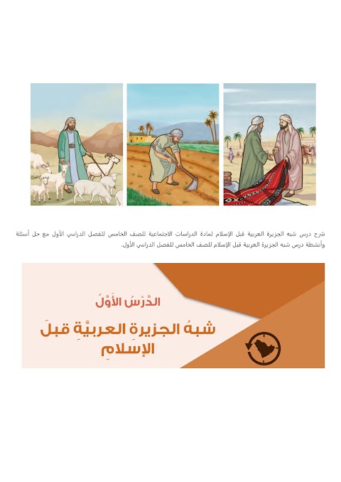 شرح درس شبه الجزيرة العربية قبل الإسلام - بوابة البريمي - دراسات الصف 5 الفصل 1